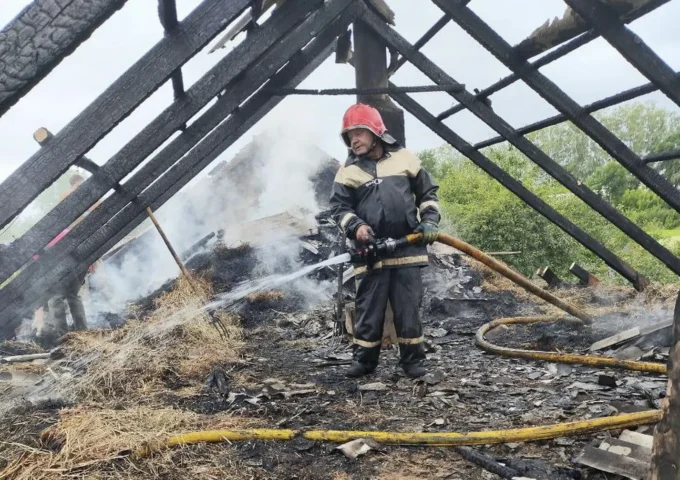На Житомирщині пожежники гасили дах приватного будинку