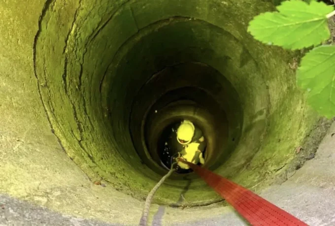 На Житомирщині рятували кота з колодязя глибиною 10 метрів