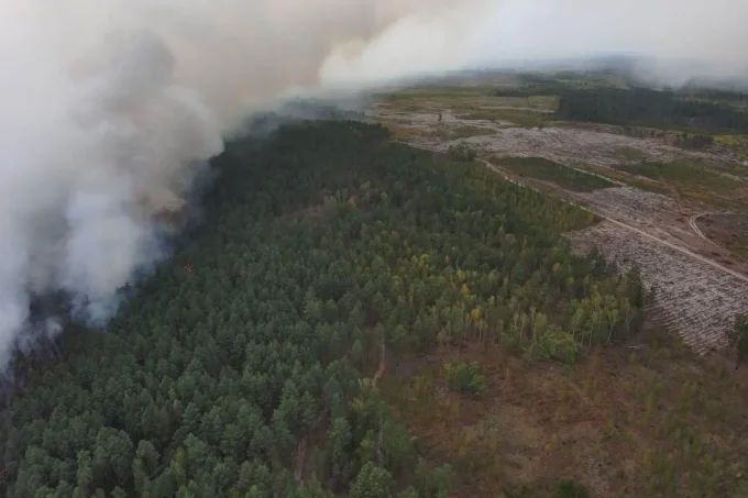 Майже 120 людей гасили велику пожежу в Поліському природному заповіднику