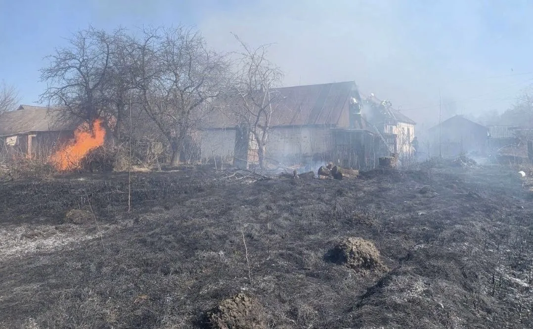 На Житомирщині через паління сухої трави вогонь перекинувся на будинок