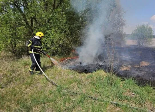 Рятувальники Житомирщини ліквідовують пожежу на відкритій території