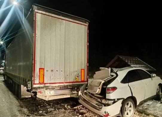 На Житомирщині Lexus влетів у вантажівку, що була припаркована на узбіччі