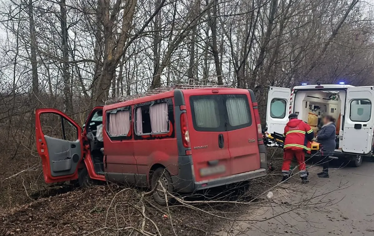 ДТП під Житомиром: мікроавтобус вилетів з дороги, двоє постраждалих