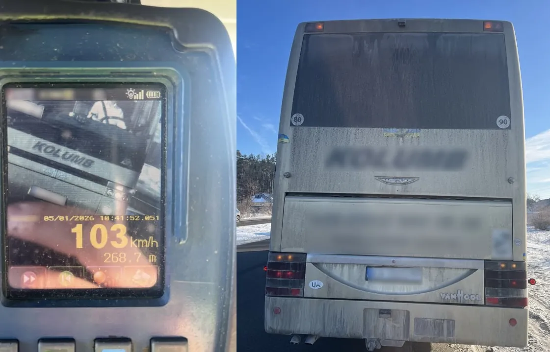 Під Житомиром водій пасажирського автобуса проігнорував обмеження швидкості у селі