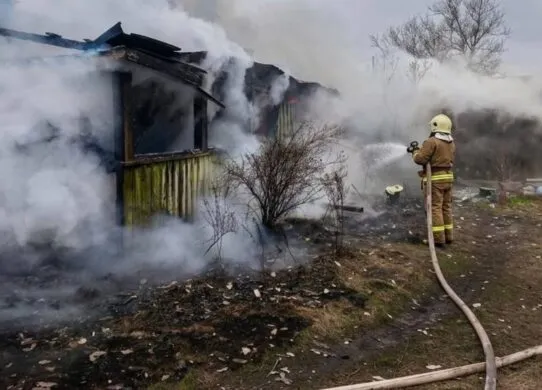 На Житомирщині гасили масштабну пожежу в будинку на двох господарів
