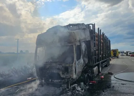 На Житомирщині загорілася вантажівка під час руху - водія госпіталізували