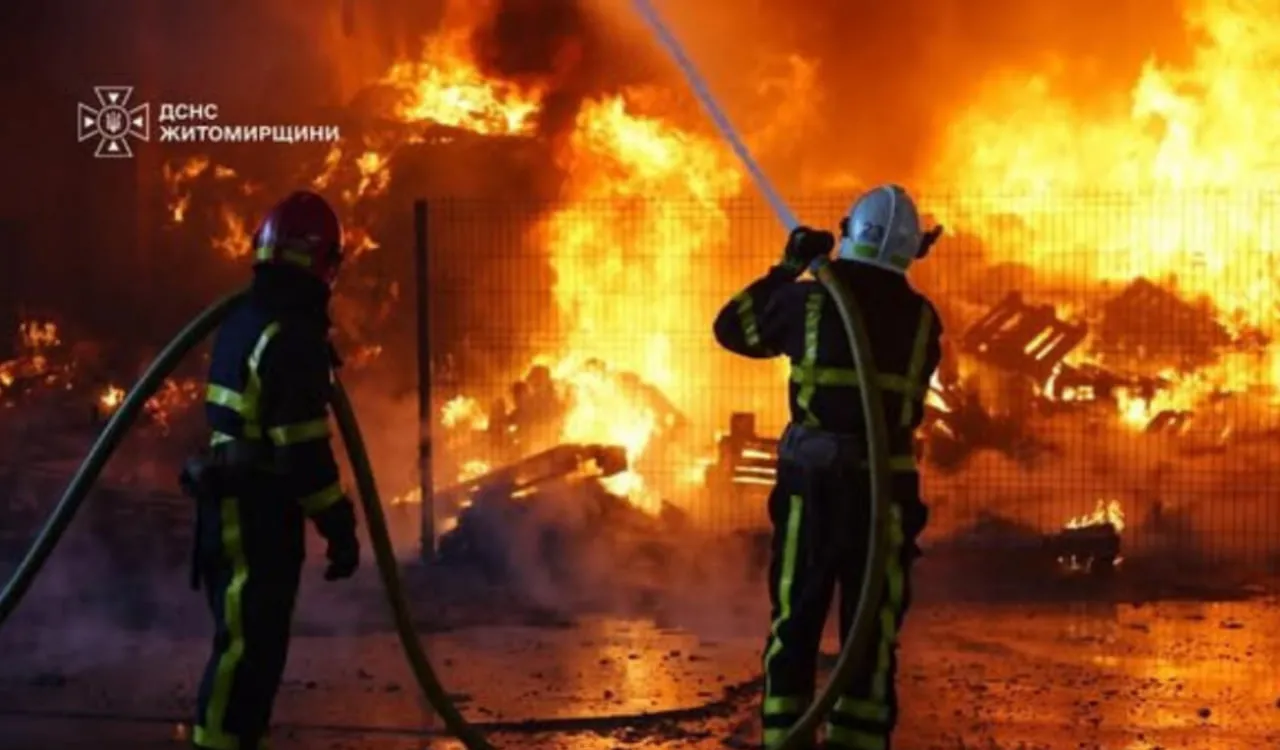 87 рятувальників гасили наслідки удару РФ по Житомирщині