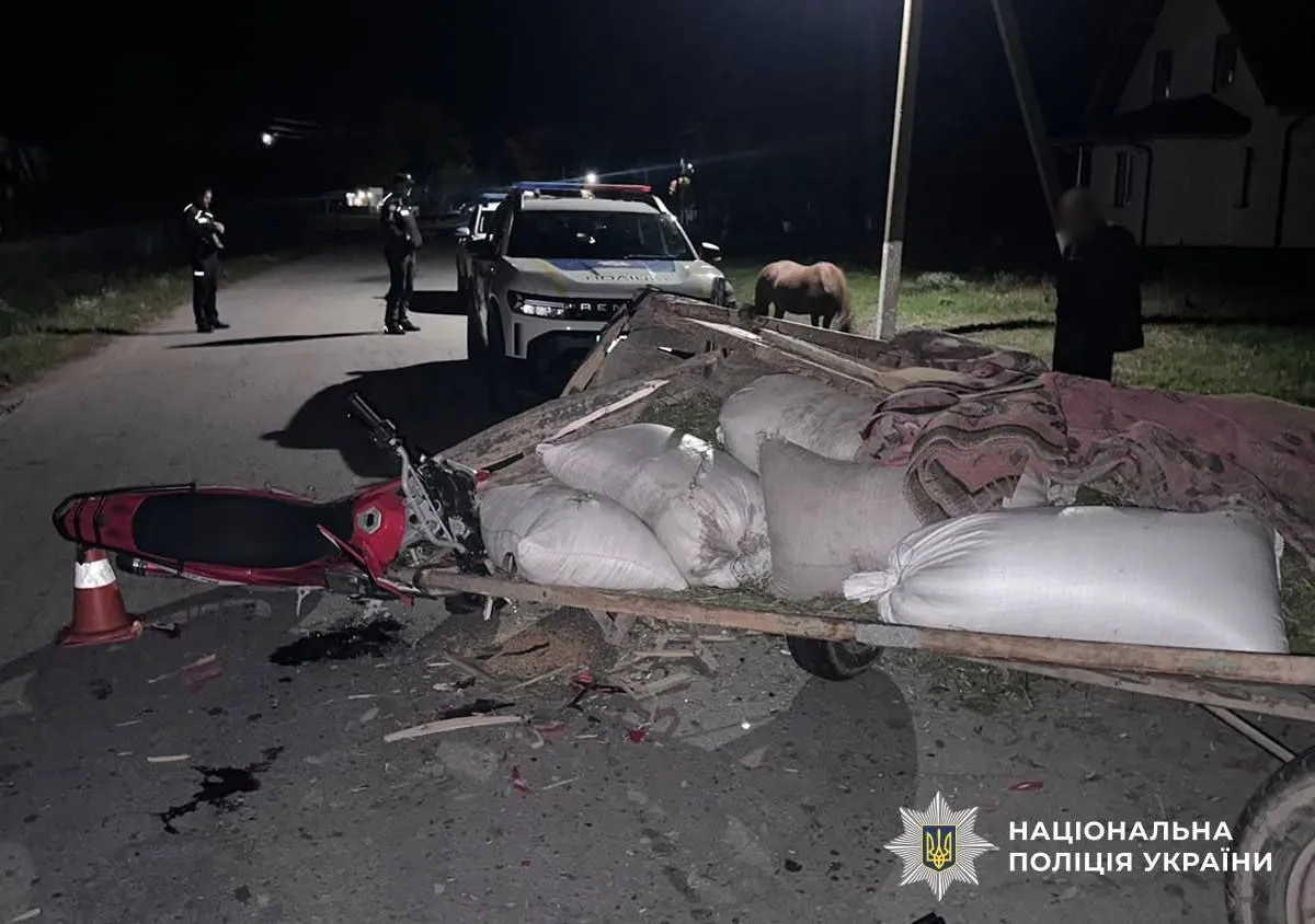 Мотоцикл влетів у віз: троє постраждалих у ДТП на Звягельщині